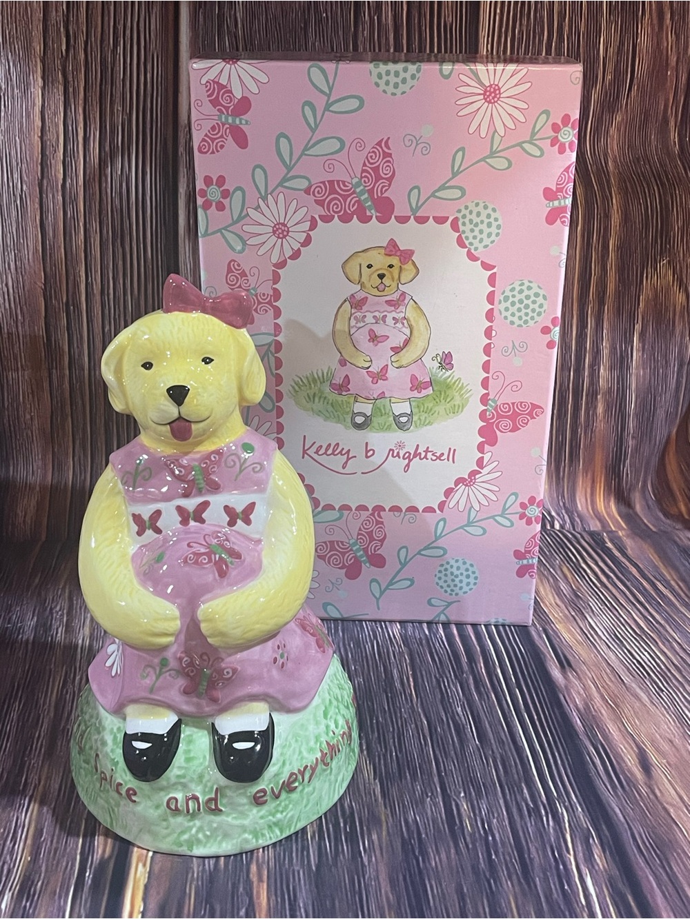 NIB Dog Coin Bank Kelly B Rightsell Sunny Sugar & Spice & Everything Nice